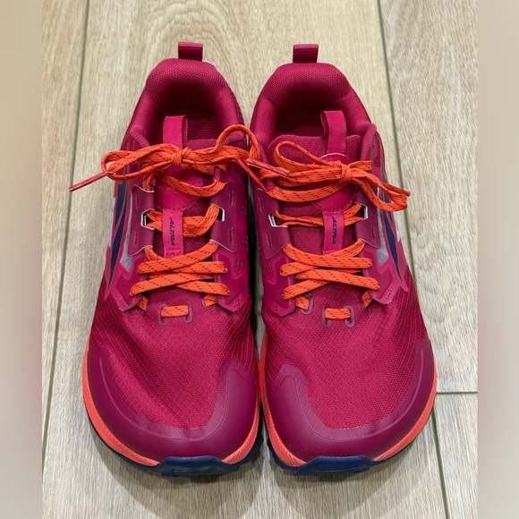 Altra Lone Peak Women’s 8.5 Trail Running Shoes Pink Orange EUC - Picture 3 of 10